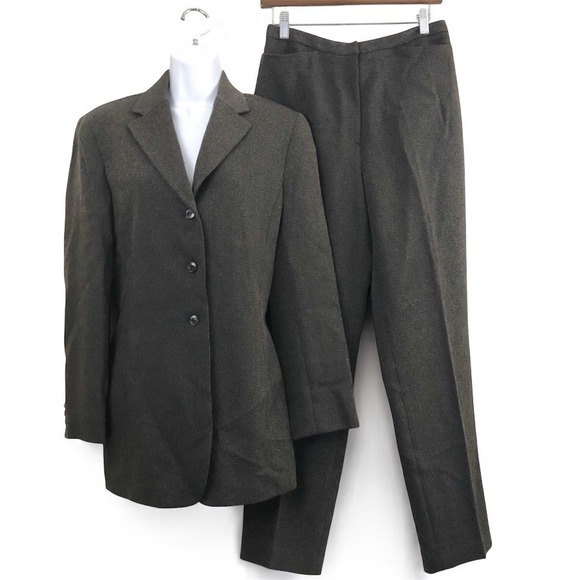 Jones Wear Pants - Vtg Y2 Jones Wear Pants Suit Jacket Sz 10 - Pants Sz 8 Herringbone Career